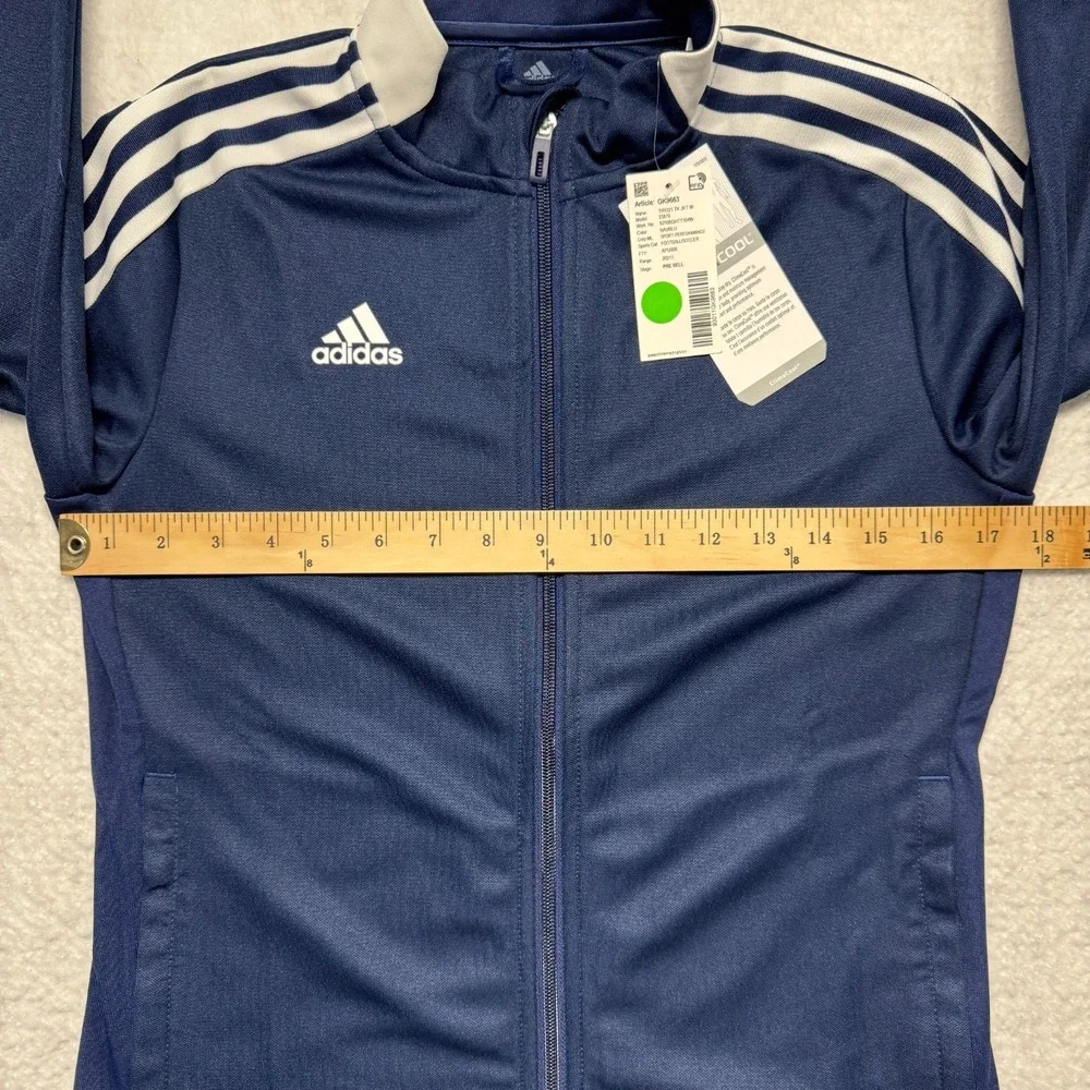 NWT Adidas Aeroready Track Jacket Blue Soccer Full‎ Zip Primegreen Youth Medium